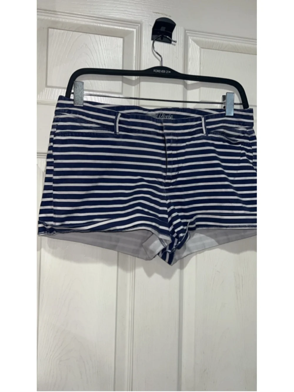 Women's Old Navy Blue White Striped Pixie Shorts Size 12